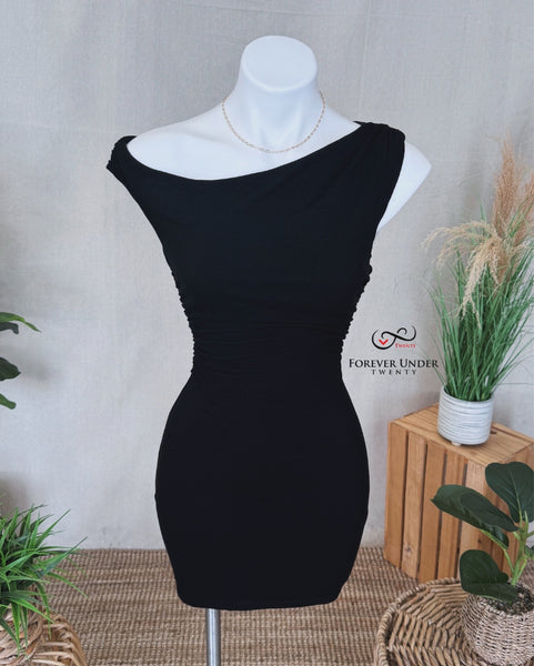 Black Kylie Ribbed Dress