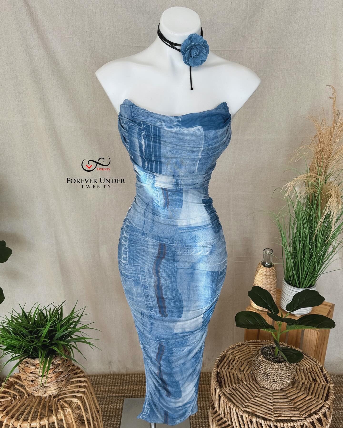 Denim Charmed Midi